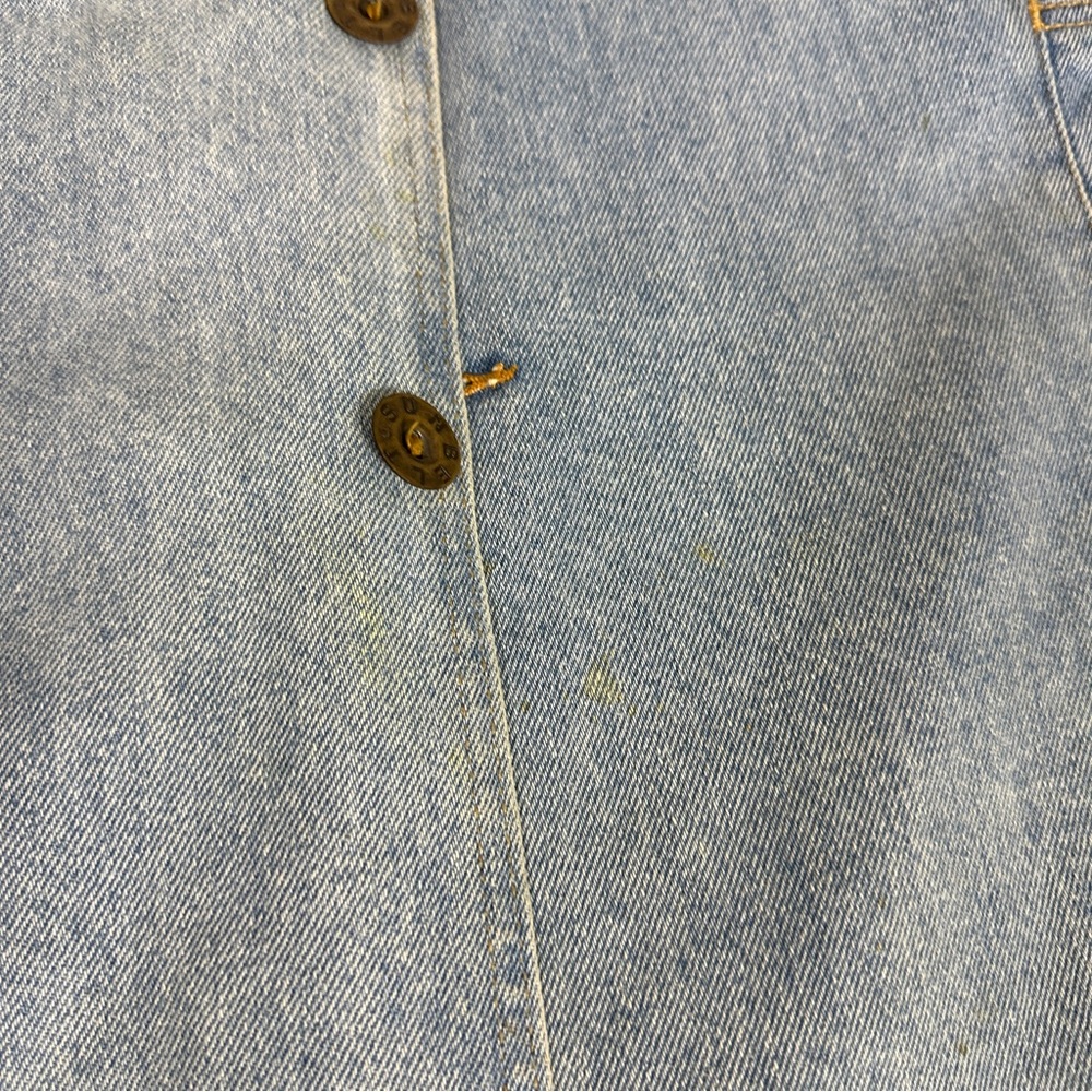 VINTAGE Fashioned by Marge Sherwin Embellished Denim Long Coat Size P/S - Picture 5 of 12